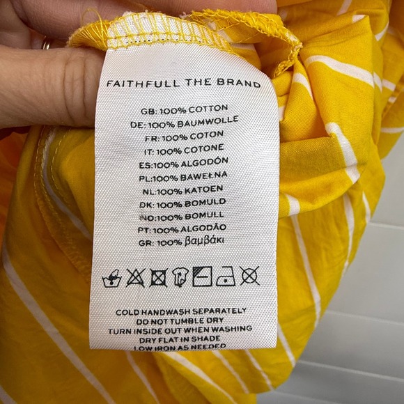 NEW Faithfull The Brand Adia STRIPE JEAN Midi Dress WOMEN 10 CITRUS - Picture 10 of 16